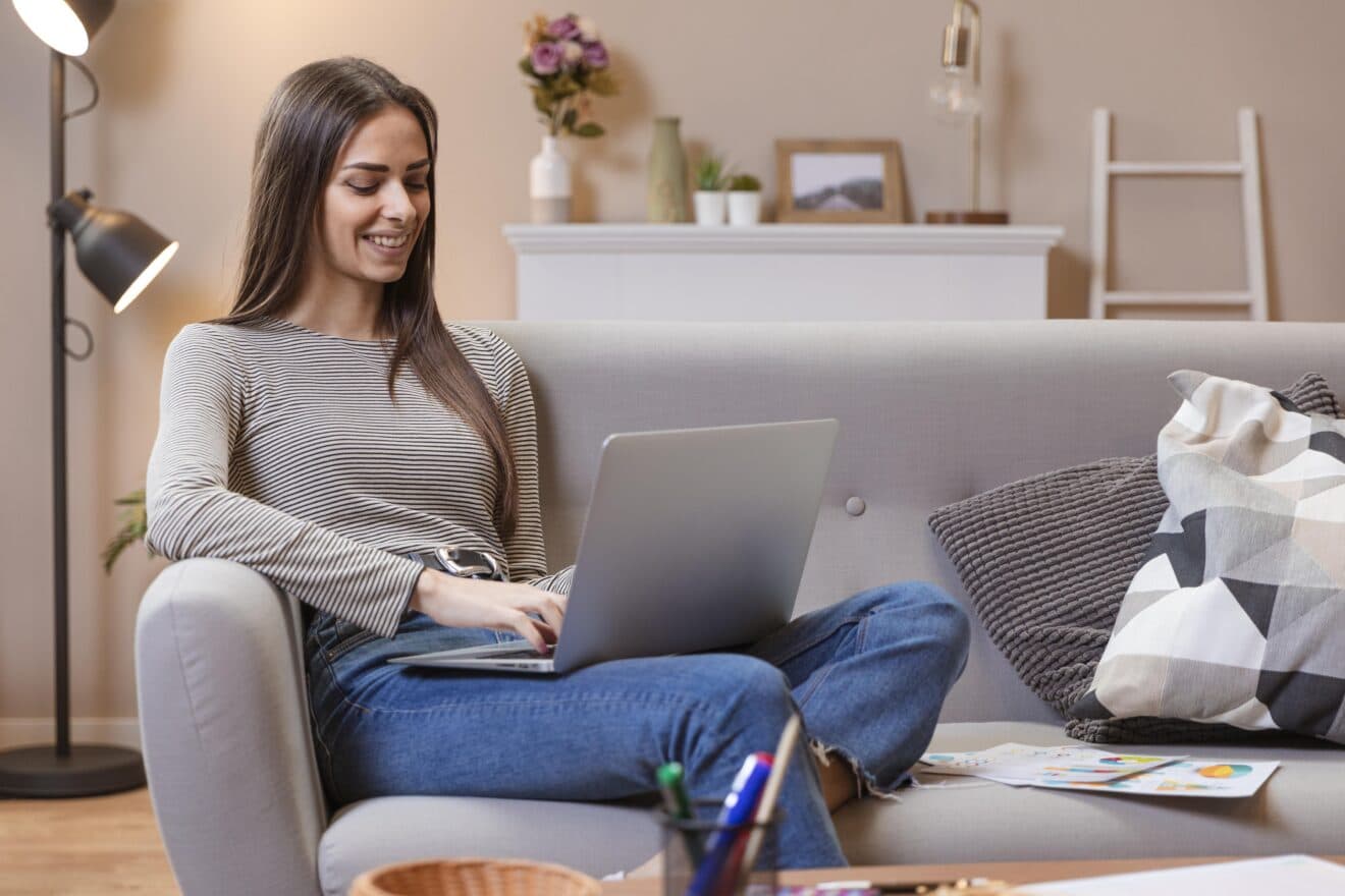 woman-working-from-comfortable-couch